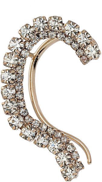 Topshop Bling Ear Curve in Gold (clear) - Lyst
