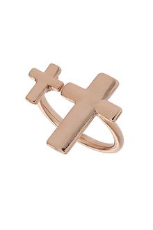 Topshop Double Cross Ring - Lyst