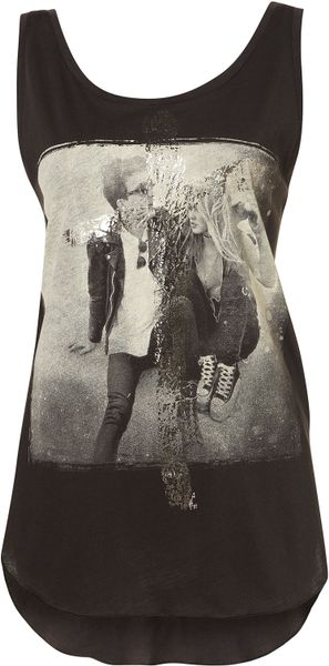 Topshop Cross Couple Vest in Gray (grey) - Lyst
