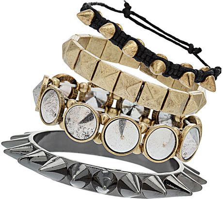Topshop Multi Stud Multipack in Gold (mixed metal) - Lyst