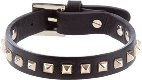 Valentino Studded Bracelet in Black - Lyst