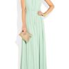 By Malene Birger Chain Trimmed Pleated Crepe Gown in Green (mint) - Lyst
