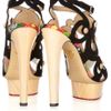 Charlotte Olympia Anastasia Suede and Wooden Sandals in Gold (black) - Lyst