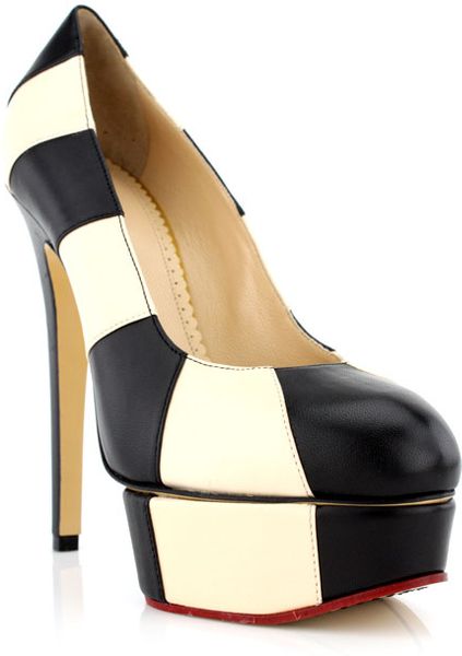 Charlotte Olympia Taupe and Black Priscilla in Stripes in Black (taupe) - Lyst