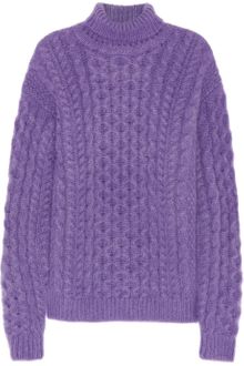 Christopher Kane Cableknit Mohairblend Turtleneck Sweater - Lyst