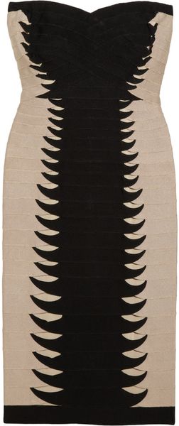 Hervé Léger Twistedcutout Strapless Bandage Dress - Lyst
