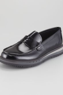 Prada Spazzolato Rubbersole Loafer - Lyst