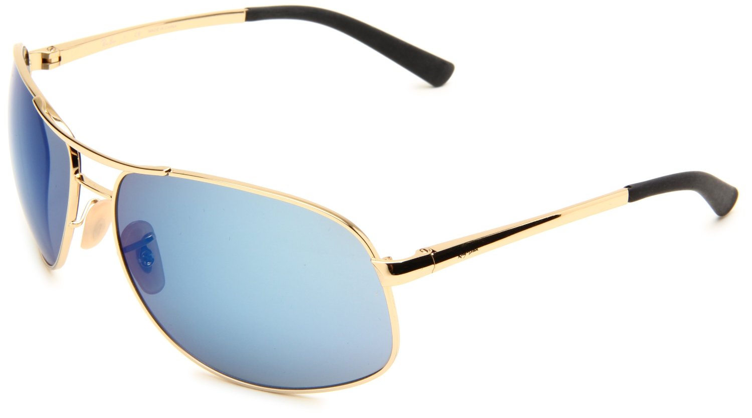 Ray Ban Aviator Sunglasses In Blue For Men Gold Frameblue Lens Lyst 