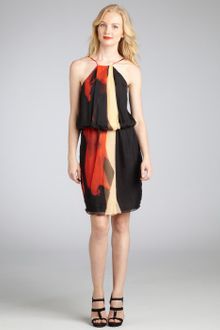 Robert Rodriguez Black Sahara Print Silk Chiffon Pleated Dress - Lyst