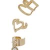 Topshop Heart and Pearl Ear Cuff Pack in Gold (cream) - Lyst