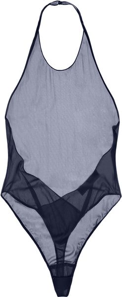 Yves Saint Laurent Stretch Chiffon Halterneck Bodysuit - Lyst