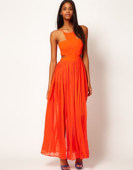 Asos Collection Maxi Dress with Strappy Back in Orange