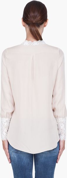 taupe silk blouse