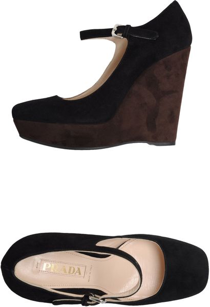 Prada Wedge in Brown (black) - Lyst