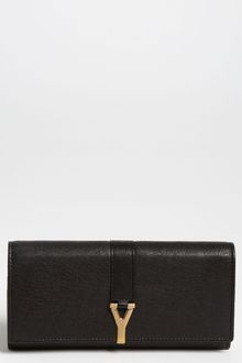 Yves Saint Laurent Chyc Continental Leather Wallet - Lyst