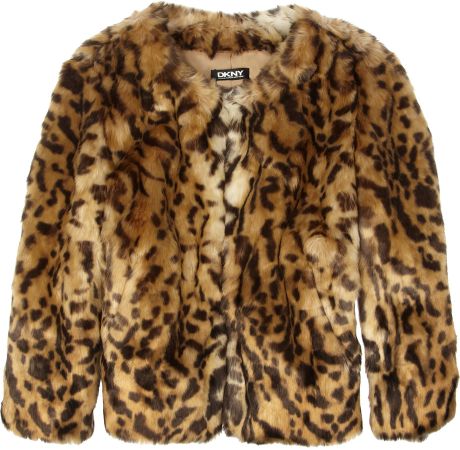 Dkny Animal Print Faux Fur Jacket in Animal (leopard) - Lyst