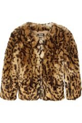 DKNY Animal Print Faux Fur Jacket
