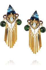 Erickson Beamon Goldplated Swarovski Crystal and Ruby Zoite Earrings