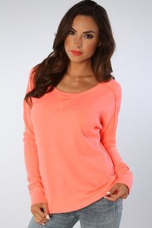 Free People The Solid Washed Pullover in Hot Coral - Lyst