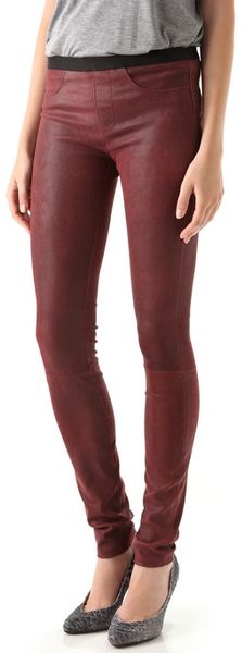 Helmut Lang Cheyenne Leather Leggings in Purple - Lyst