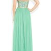 Rachel Gilbert Sonya Sequined Bodice Silk Crepe Gown in Green (mint) - Lyst