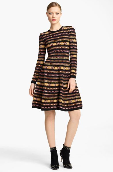 Valentino Multicolored Stretch Knit Dress in Multicolor (black multi) - Lyst