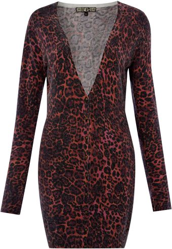 Biba Leopard Printed Longline Cardigan - Lyst