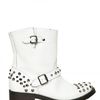 Chiara Ferragni 40mm Studded Leather Biker Boots in White - Lyst