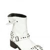 Chiara Ferragni 40mm Studded Leather Biker Boots in White - Lyst