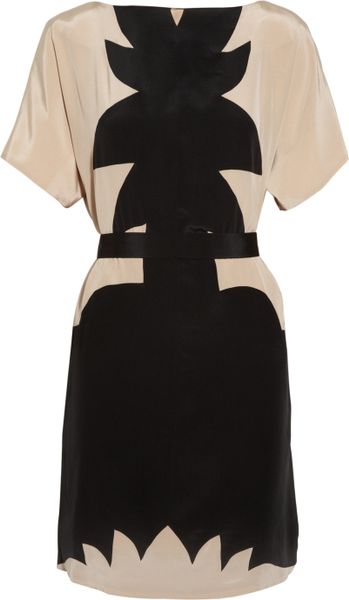 Jill Stuart Adrian Paneled Silk Crepe Dress in Black - Lyst