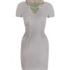 Matthew Williamson Wool Crepe Tailoring Keyhole Shift Dress in Gray (dove grey) - Lyst