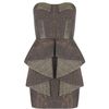 Matthew Williamson Speckled Weave Frill Bodice Dress in Brown (hazelnut) - Lyst
