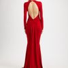 Michael Kors Jersey Goddess Gown in Red (bordeaux) - Lyst