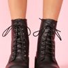 Nasty Gal 8th Street Spike Combat Boot in Black - Lyst