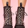 Nasty Gal 8th Street Spike Combat Boot in Black - Lyst