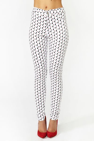 Nasty Gal Jordan Skinny Jeans Lipstick in White - Lyst