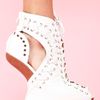 Nasty Gal Lace Up Platform White in Beige (white) - Lyst