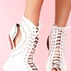 Nasty Gal Lace Up Platform White in Beige (white) - Lyst