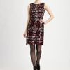 Oscar De La Renta Embroidered Silk Dress in Red (black) - Lyst
