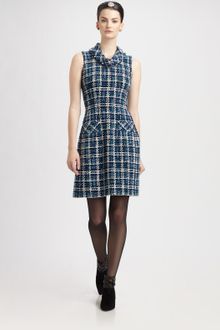Oscar de la Renta Silk Tweed Dress - Lyst