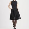 Oscar De La Renta Velvet Trimmed Wool Dress in Black - Lyst