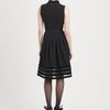 Oscar De La Renta Velvet Trimmed Wool Dress in Black - Lyst