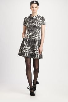 Oscar de la Renta Tweed Print Dress - Lyst