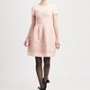 Oscar De La Renta Lace Trimmed Silk Dress in Pink - Lyst