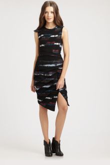 Rag & Bone Leather Trimmed Origami Dress - Lyst