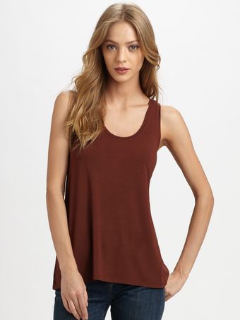 Vince Draped Scoopneck Tank Top - Lyst