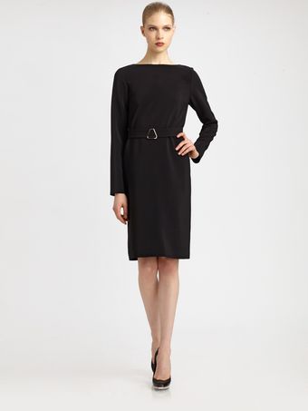 Yves Saint Laurent Belted Cady Dress - Lyst