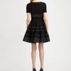 Yves Saint Laurent Striped Flutter Dress in Black - Lyst