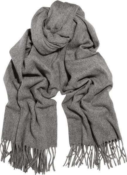 Acne Canada Fringed Wool Scarf in Gray - Lyst