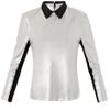Acne Lydia Metallic Leather Top in Silver - Lyst